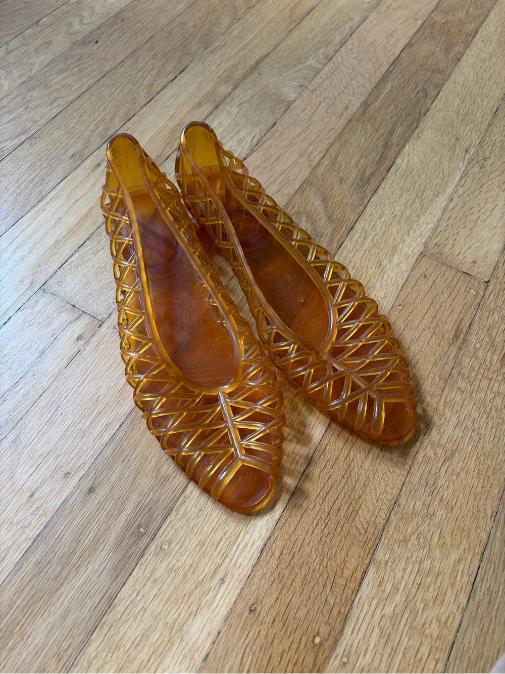 Los Angeles Apparel Amber Tinted Woven Jelly Flats